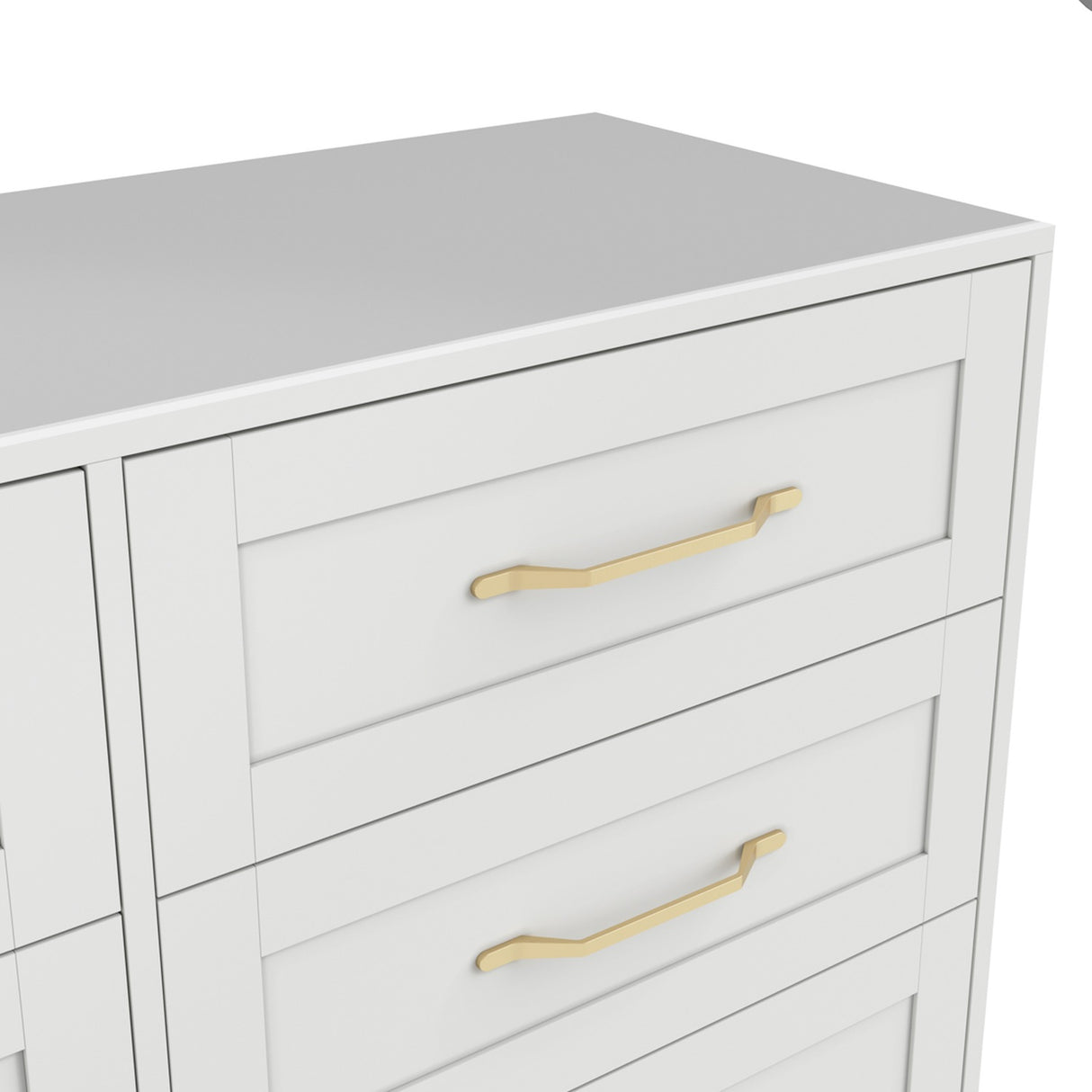 Austen 6 Drawer Chest of Drawers - White with Gold