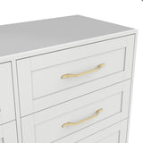 Austen 6 Drawer Chest of Drawers - White with Gold