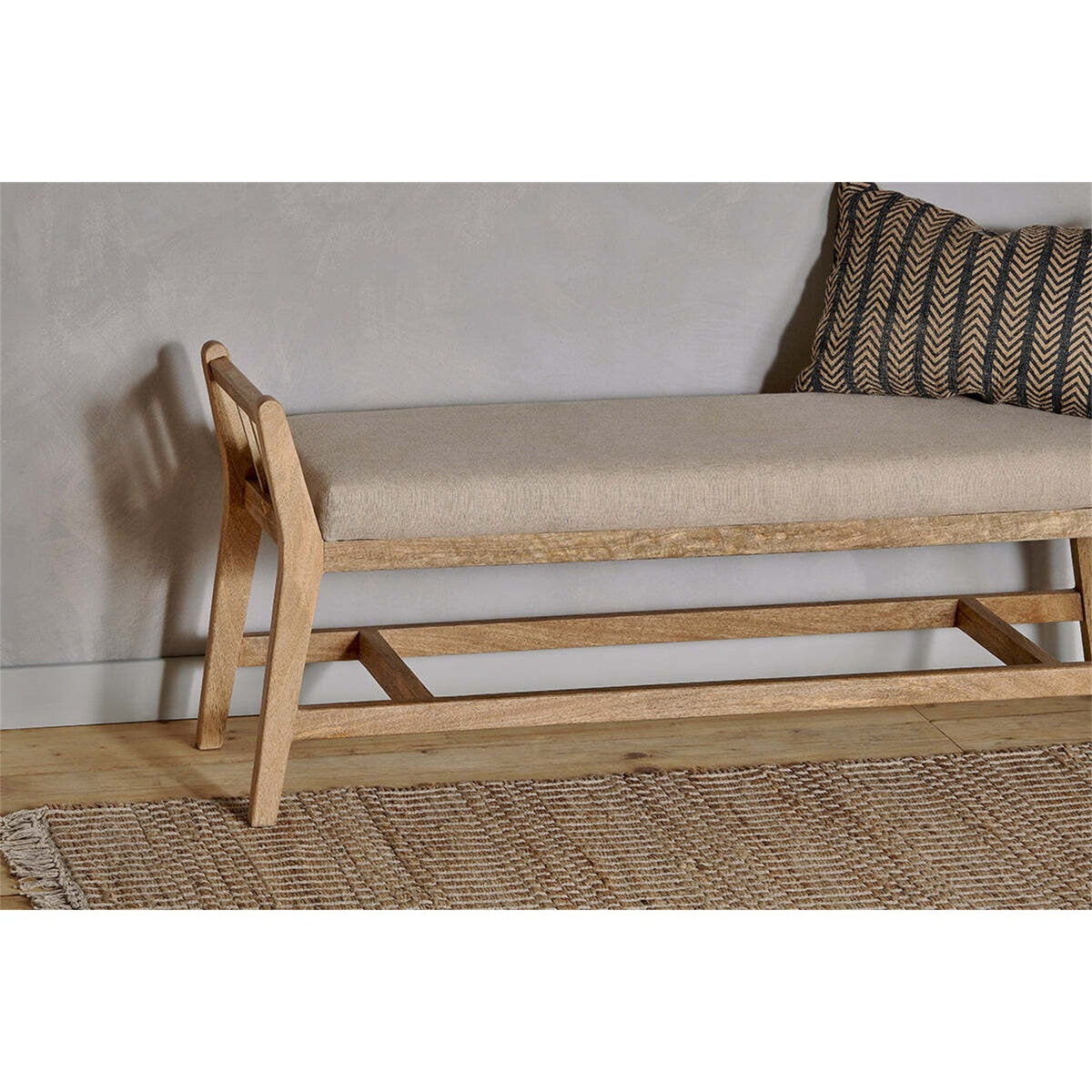 Avanthi Upholstered Sleigh Bench - Natural
