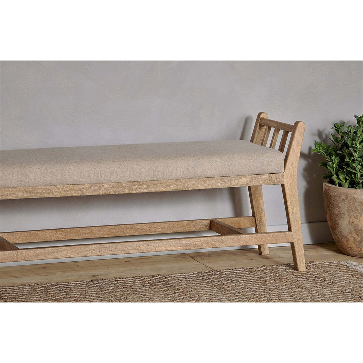 Avanthi Upholstered Sleigh Bench - Natural