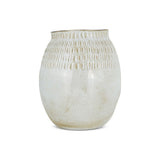 Anjuna Small Reactive Glaze Ceramic Vase - Off White