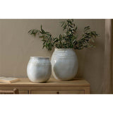 Anjuna Large Reactive Glaze Ceramic Vase - Off White