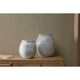 Anjuna Large Reactive Glaze Ceramic Vase - Off White