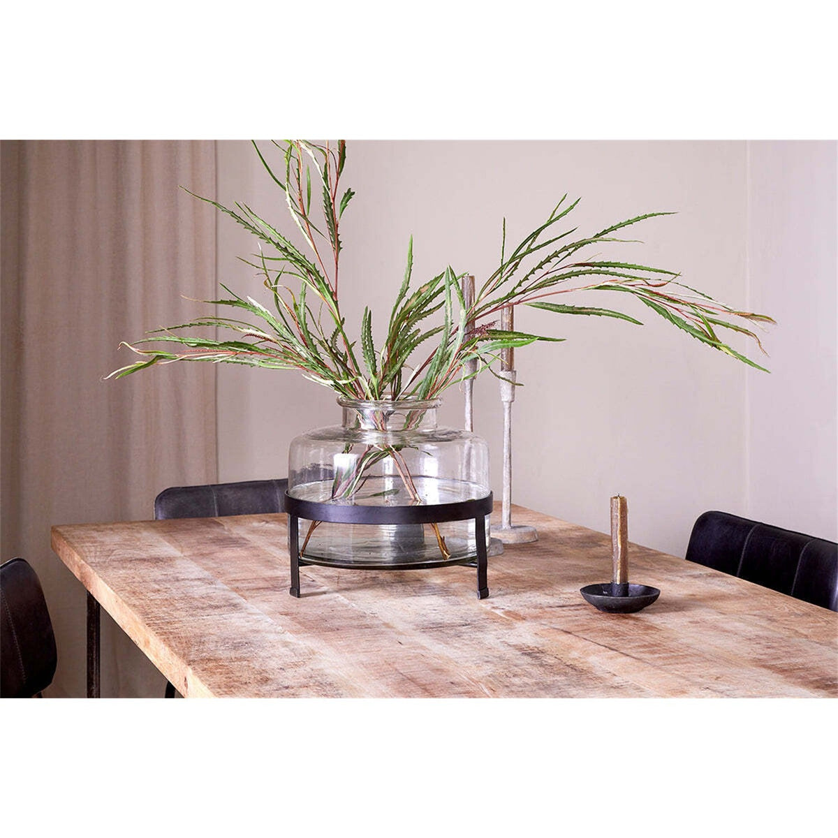 Akoro Recycled Glass Vase - Clear, styled