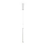The Supersymmetry LED Pendant Light 17W 4000K - White features a minimalist cylindrical shade suspended from a thin wire on a plain white background, offering sleek, modern lighting for contemporary needs.