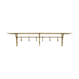 Basti 6 Hook Iron Wall Shelf - Antique Brass