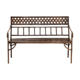 Bahula Decorative Iron Garden Bench - Rust
