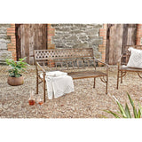 Bahula Decorative Iron Garden Bench - Rust