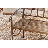 Bahula Decorative Iron Garden Bench - Rust