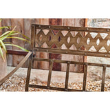 Bahula Decorative Iron Garden Bench - Rust