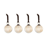 Betini Ribbed Glass Baubles - Gold - Set of 4
