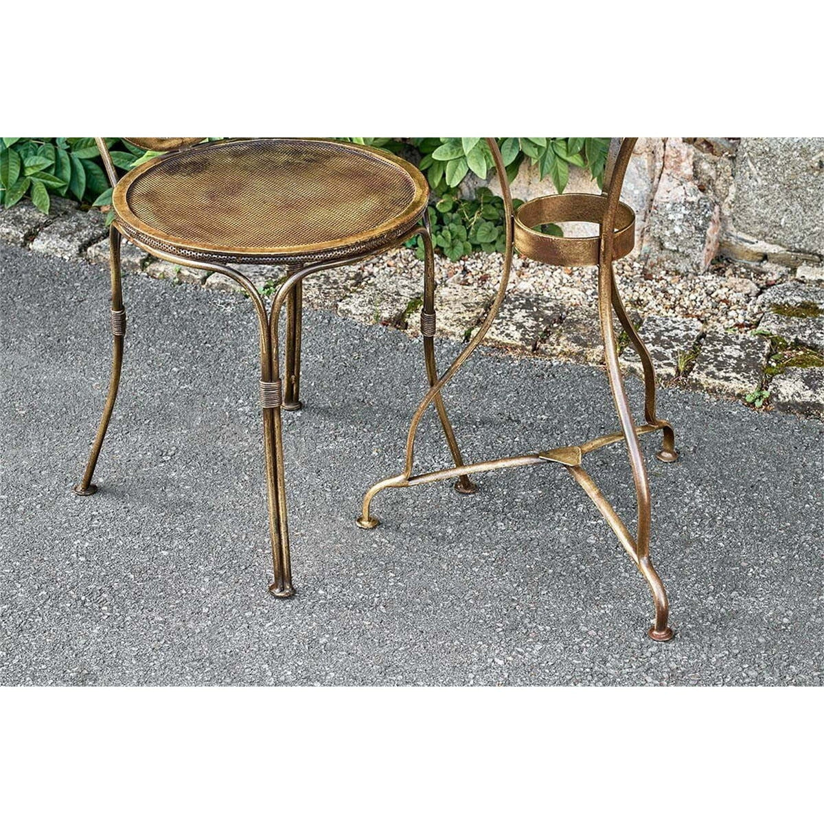 Parwaha Iron Bistro Garden Chair - Rust