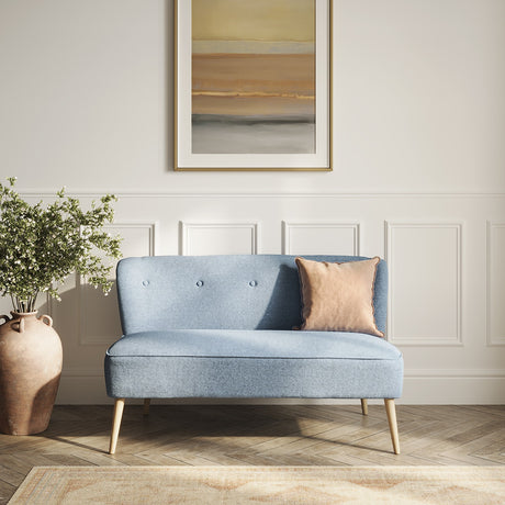 Beau 2 Seater Sofa – Cornflower Blue with Blonde
