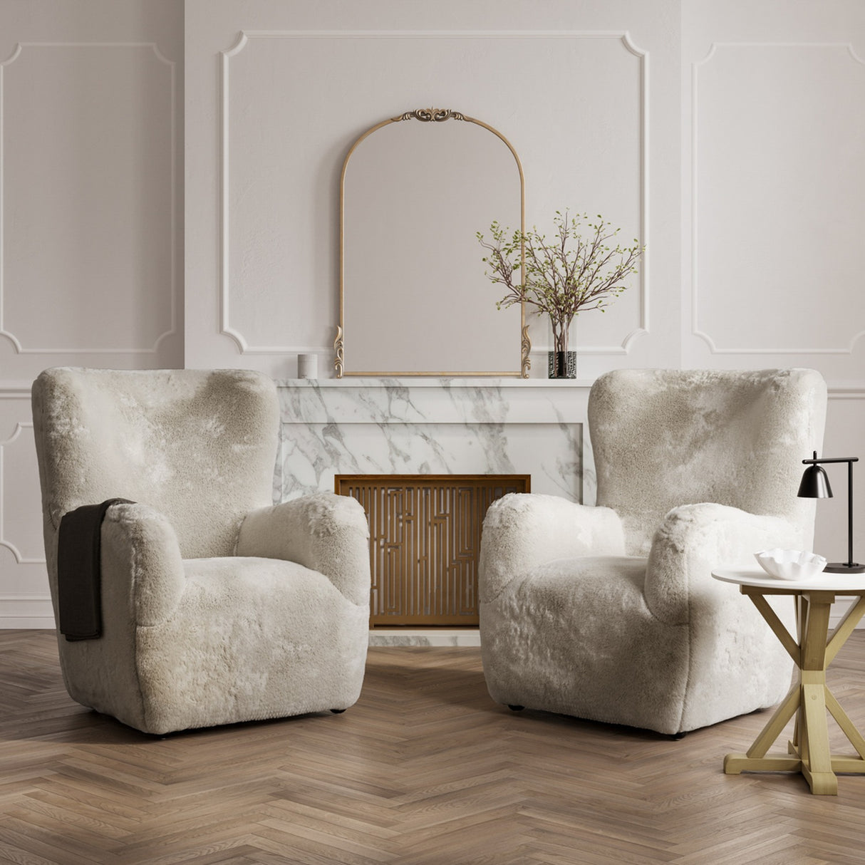 Bear Accent Chair - Wolf with Black