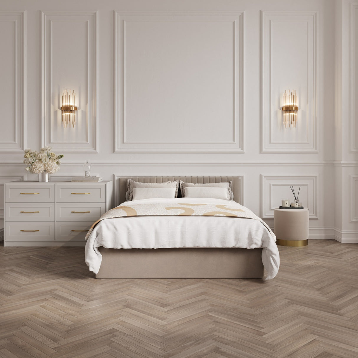 Berlin Single Ottoman Bed Frame - Beige