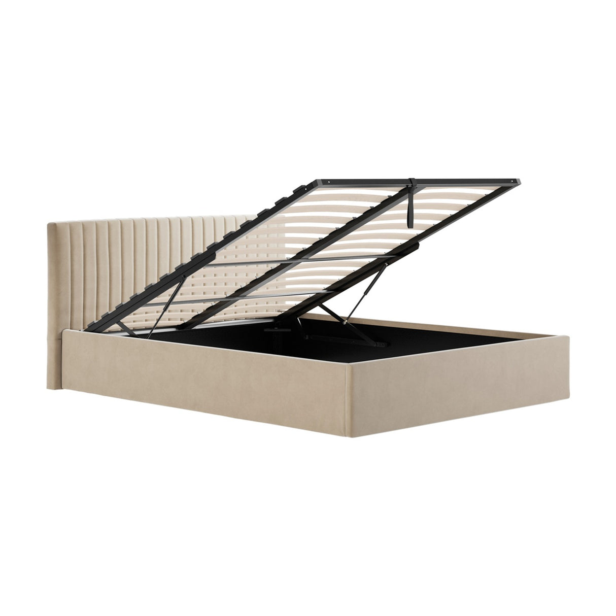 Berlin Single Ottoman Bed Frame - Beige