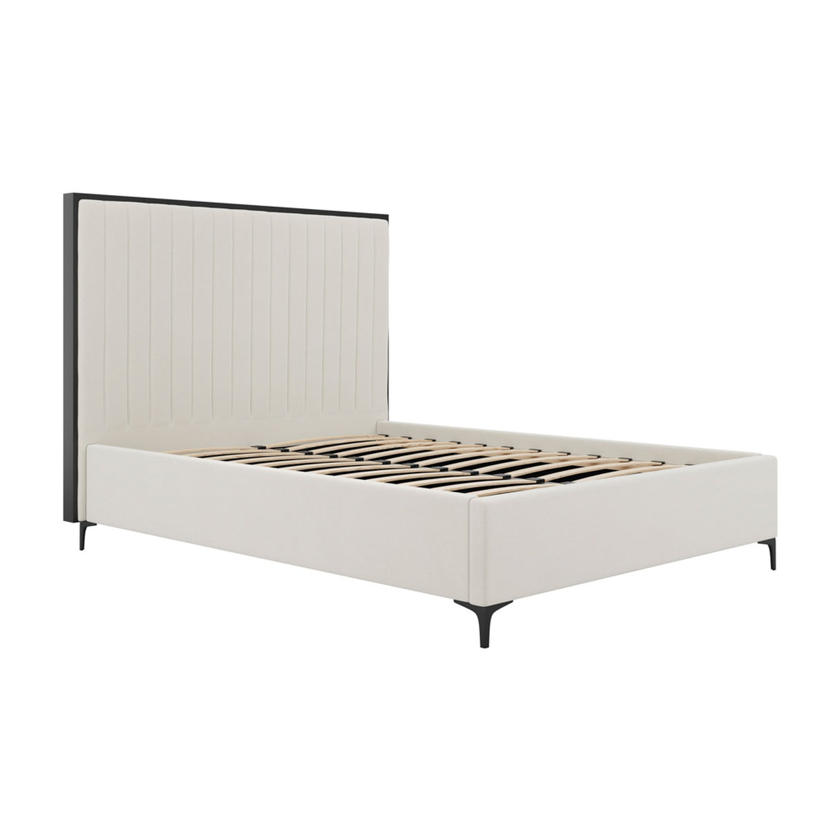 Berkeley Double Bed Frame - Cream with Black