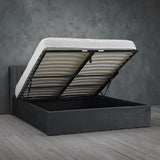 Berlin Ottoman Double Bed Frame - Silver