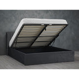 Berlin Ottoman Double Bed Frame - Silver