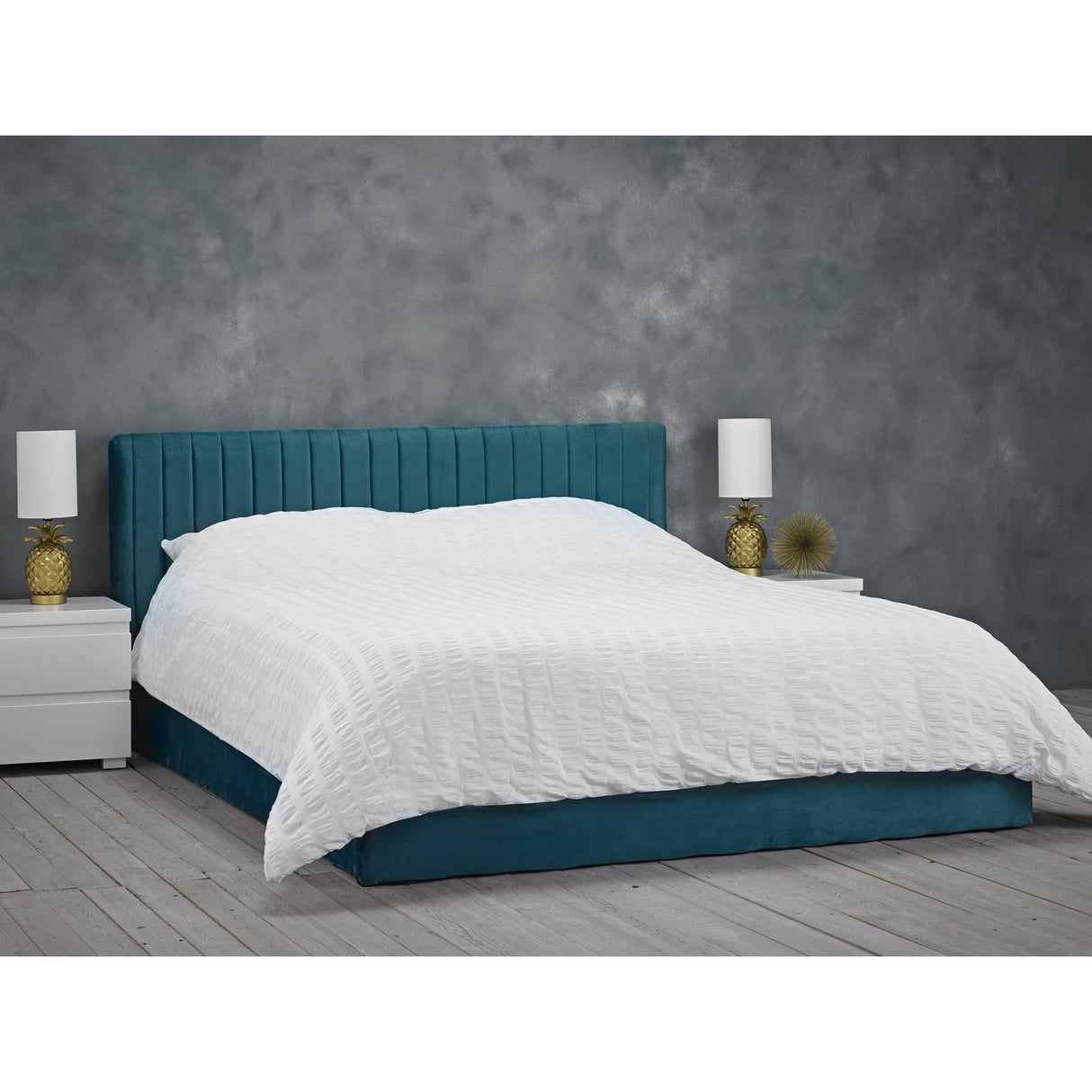 Berlin Ottoman Double Bed Frame - Teal
