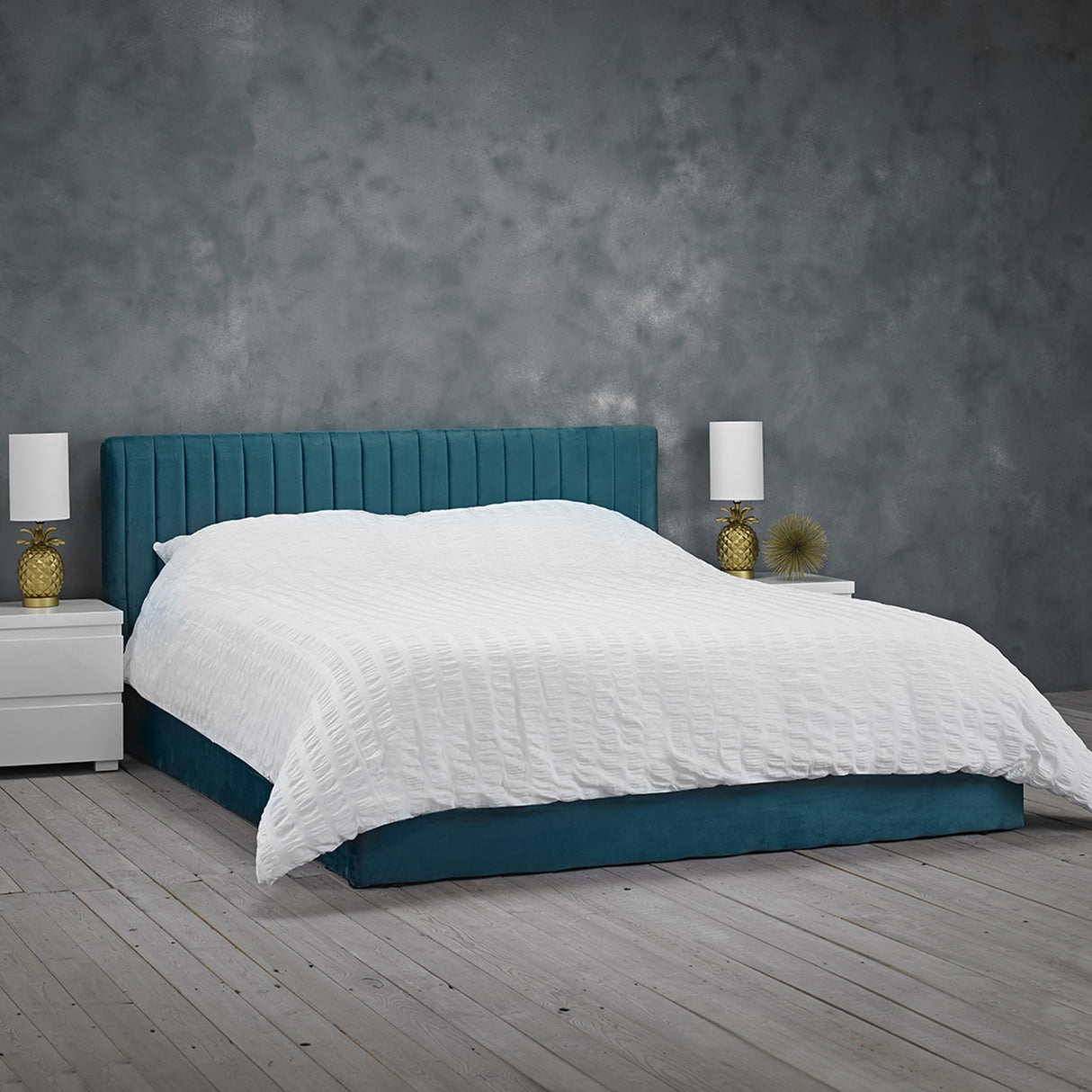 Berlin Ottoman Double Bed Frame - Teal