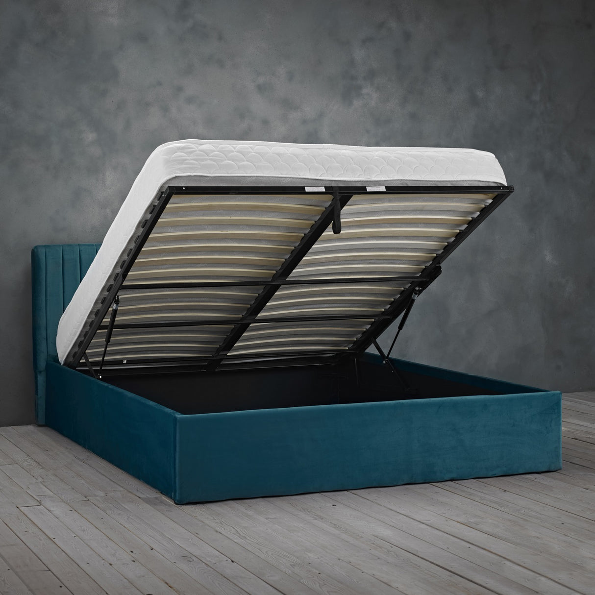 Berlin Ottoman King Size Bed Frame - Teal