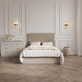 Berlin Single Ottoman Tall Bed Frame - Beige