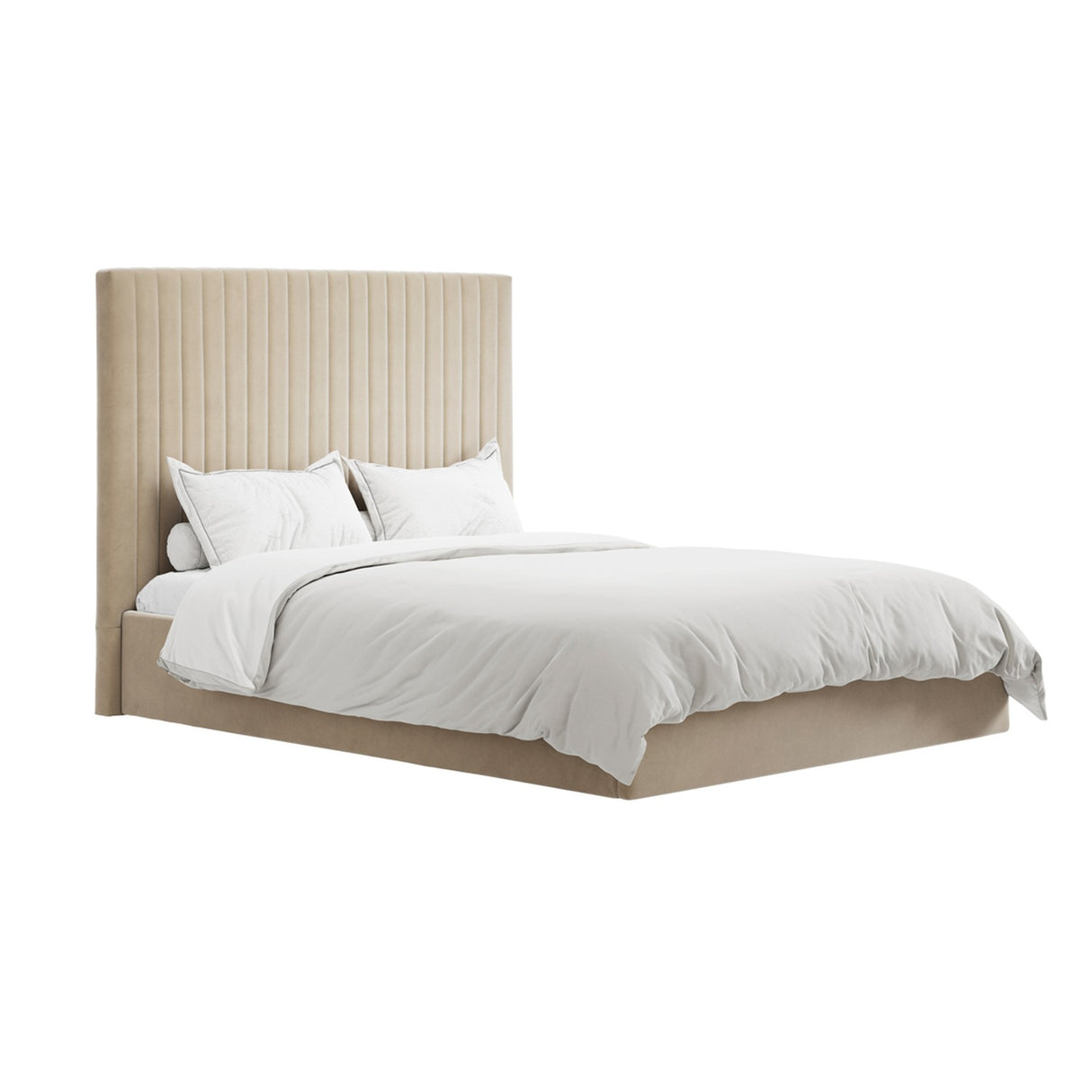 Berlin Single Ottoman Tall Bed Frame - Beige