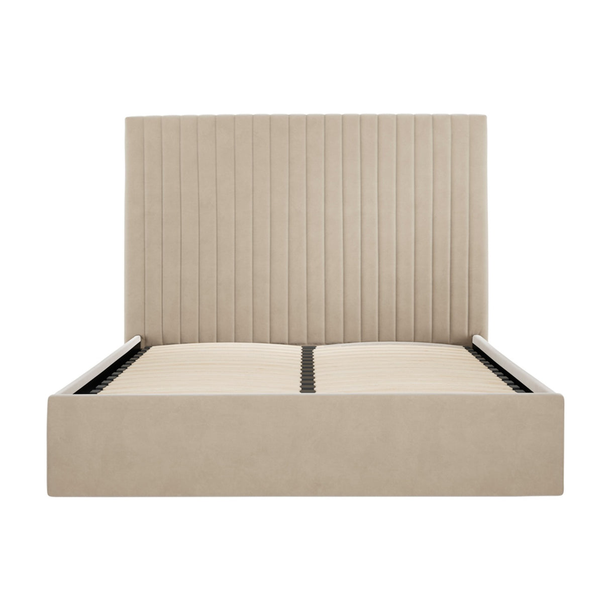 Berlin Tall King Size Ottoman Bed Frame - Beige