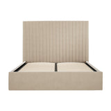 Berlin Tall King Size Ottoman Bed Frame - Beige