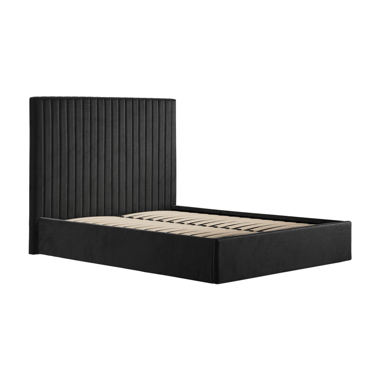Berlin Tall Single Ottoman Bed Frame - Black