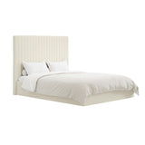 Berlin Tall Ottoman Single Bed Frame - Milk