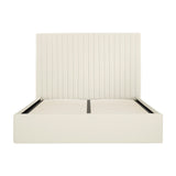Berlin Tall Ottoman Single Bed Frame - Milk