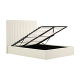 Berlin Tall Ottoman Single Bed Frame - Milk
