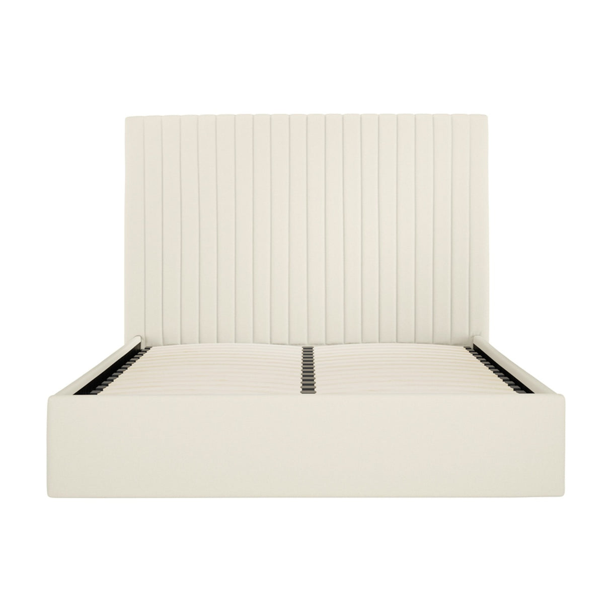 Berlin Tall Ottoman Double Bed Frame - Milk