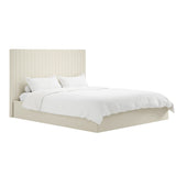 Berlin Tall Ottoman Double Bed Frame - Milk