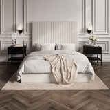 Berlin Tall Ottoman King Size Bed Frame - Milk