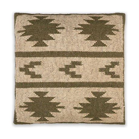 Bhumi 50 x 50cm Wool & Jute Cushion Cover - Moss Green