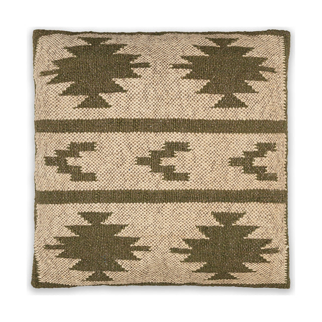 Bhumi 50 x 50cm Wool & Jute Cushion Cover - Moss Green