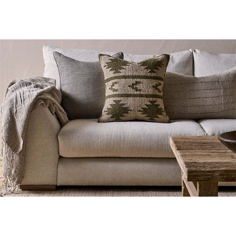 Bhumi 50 x 50cm Wool & Jute Cushion Cover - Moss Green