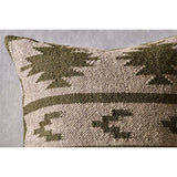 Bhumi 50 x 50cm Wool & Jute Cushion Cover - Moss Green