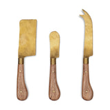 Maram Cheese Knife Set - Natural & Gold - Set of 3