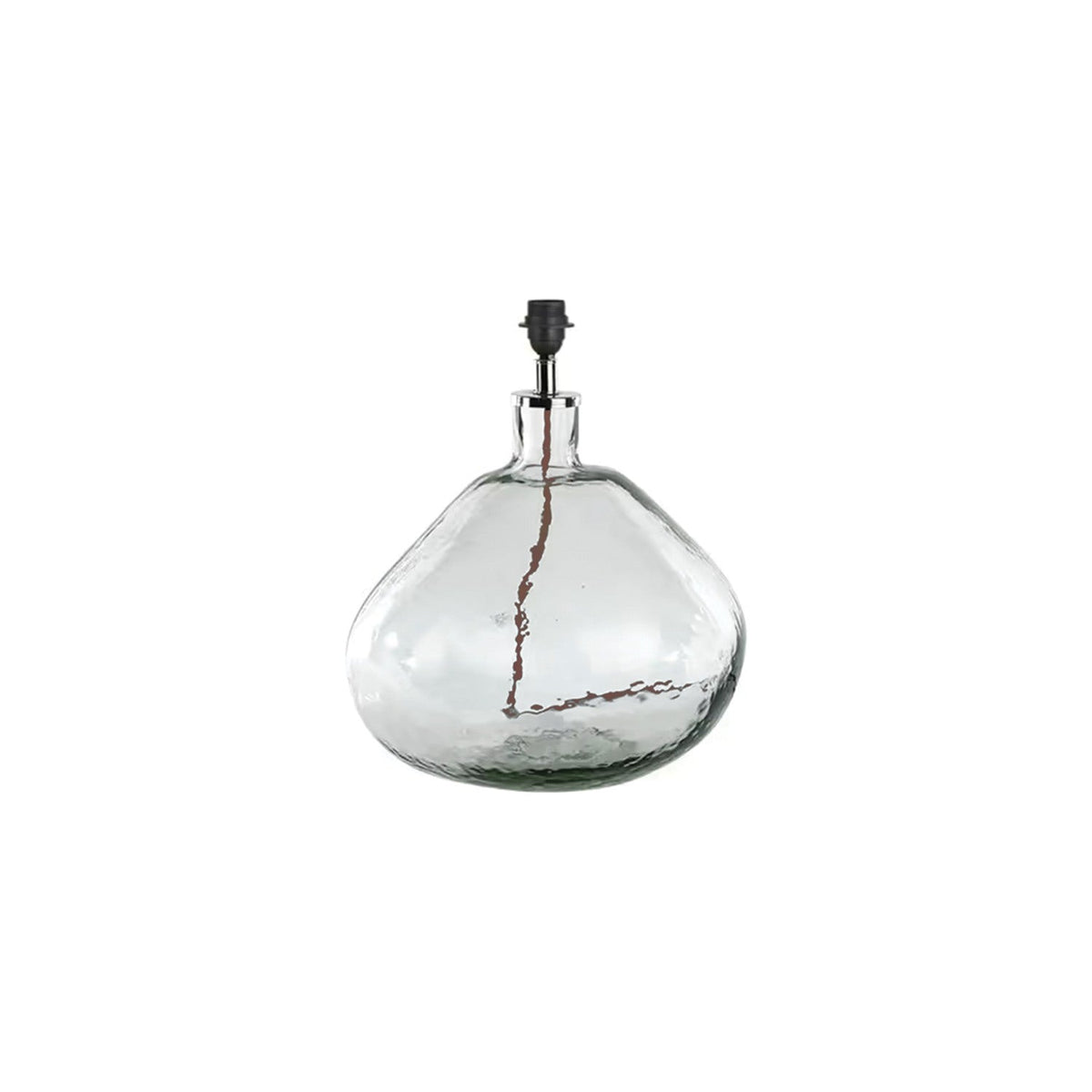 Baba Large Wide Recycled Glass Lamp Base - Clear