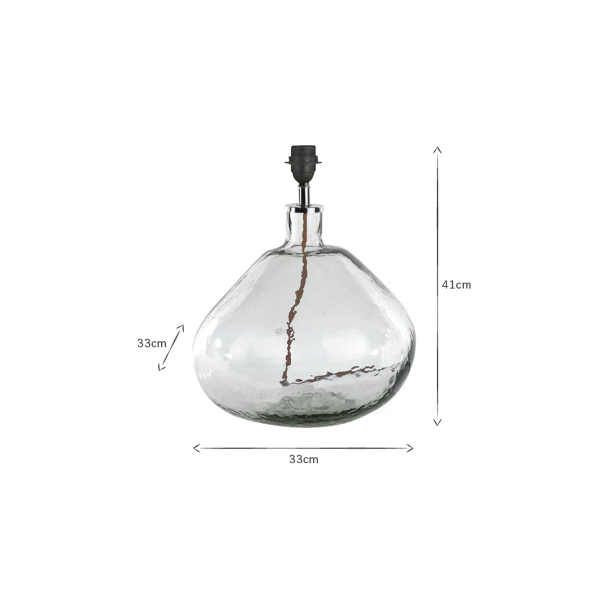 Baba Large Wide Recycled Glass Lamp Base - Clear