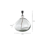Baba Large Wide Recycled Glass Lamp Base - Clear