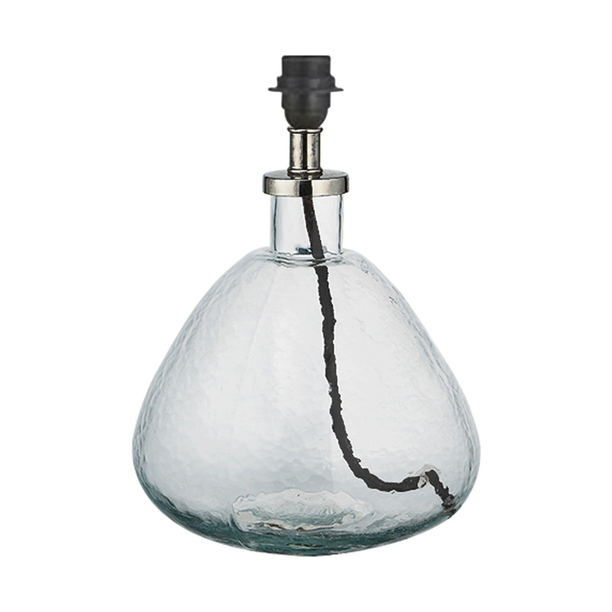 Baba Small Wide Recycled Glass Lamp Base - Clear