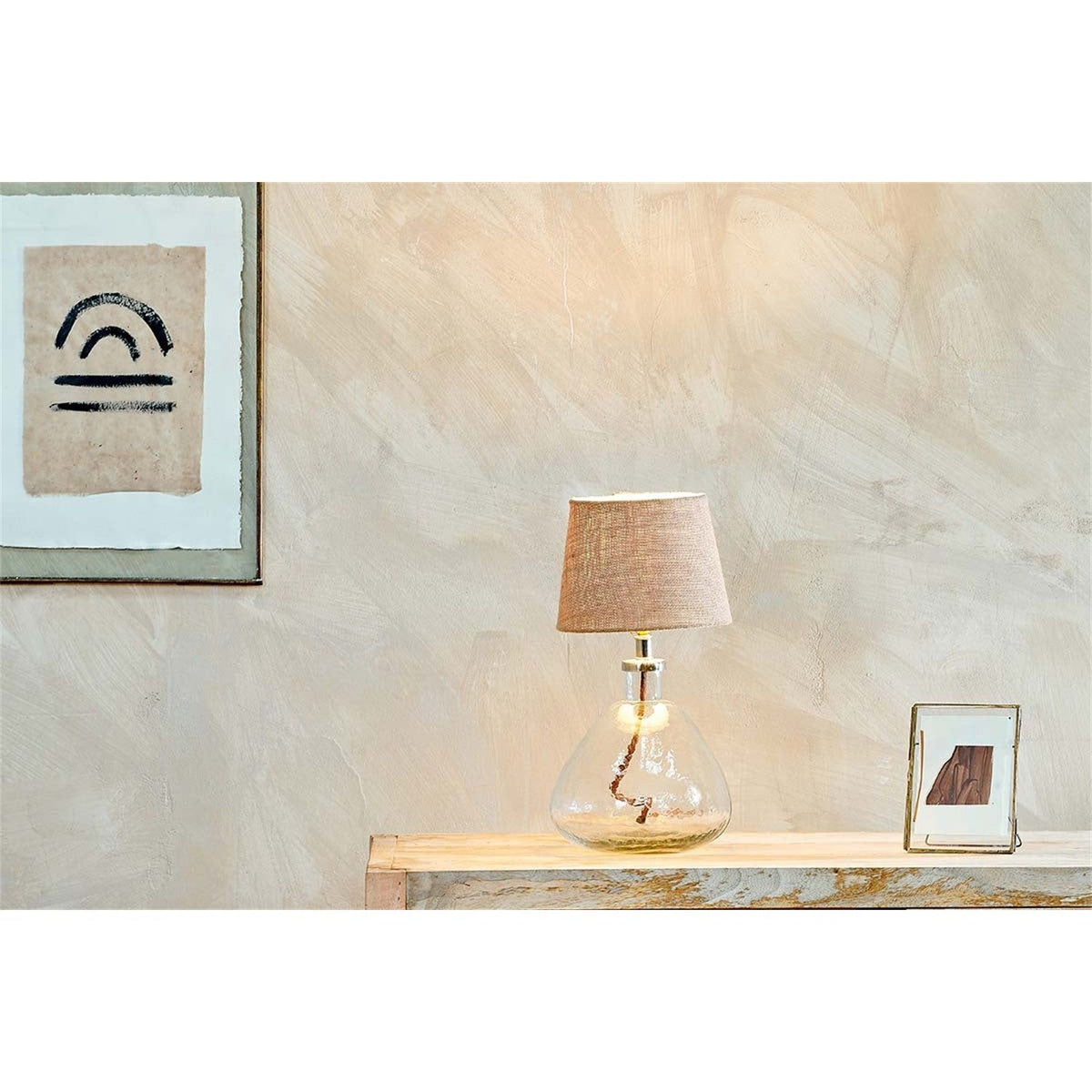 Baba Small Wide Recycled Glass Lamp Base - Clear