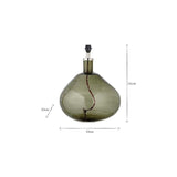 Baba Large Wide Recycled Glass Lamp Base - Green