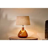 Baba Small Wide Recycled Glass Lamp Base - Burnt Amber