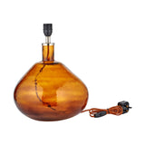 Baba Large Wide Recycled Glass Lamp Base - Burnt Amber
